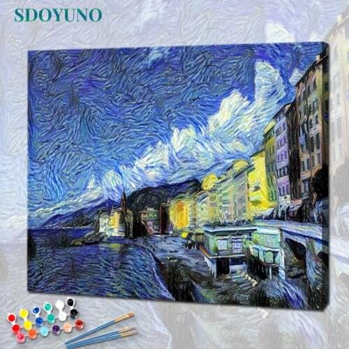 SDOYUNO 40x50cm Acrylic Paint By Numbers Abstract Scenery Oil Painting By Numbers On Canvas Landscape Frameless DIY Home Decor