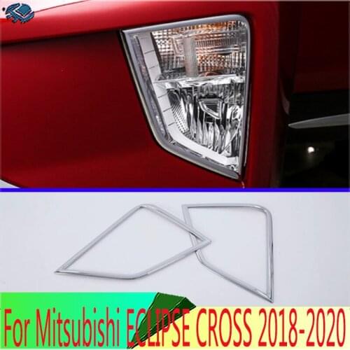 For Mitsubishi ECLIPSE CROSS 2018 2019 ABS Chrome Front Fog Light Lamp Cover Trim Molding Bezel Garnish Sticker