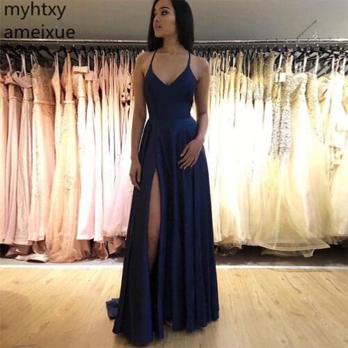 Simple Long Custom Evening Dress Light Sky Blue Satin Cheap Crisscross Back Women Occasion Formal Party Gowns Robe De Soiree