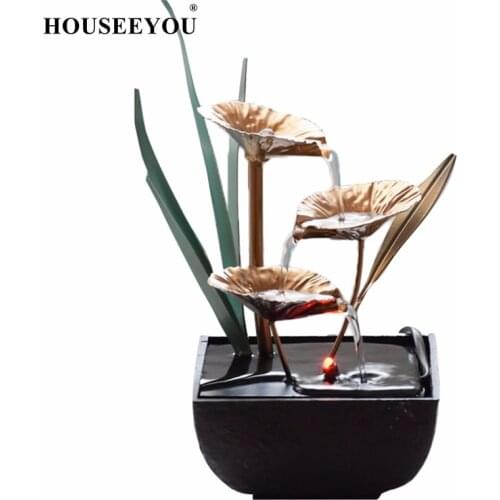 Handmade Craft Gifts Home Decorative Indoor Fountain Feng Shui Wheel Desktop Water for Office Teahouse Decor Aromatherapy Plate