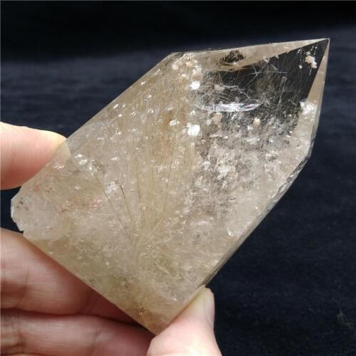 Rutilated Quartz Crystal Point Crystal Wand Meditation Tool Healing Reiki Crystal Grid Energy Supply Generator Decor. Gift