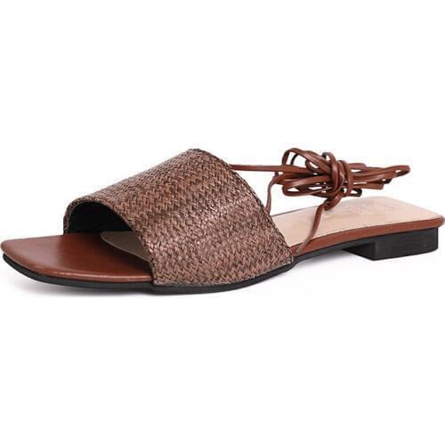 Womens Slippers Sandals square heel Low Heel Flat with Slides outdoor ladies slipper Summer hot 2019