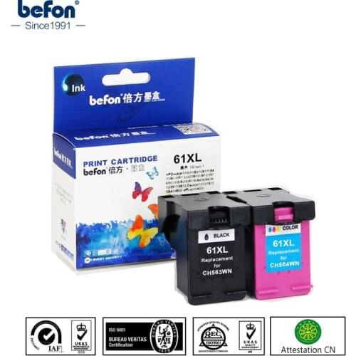 Befon Refill 61XL Ink Cartridge Replacement for HP 61 HP61 XL Compatible for Deskjet 1000 1050 1050A 1510 2000 2050 2050A 3000