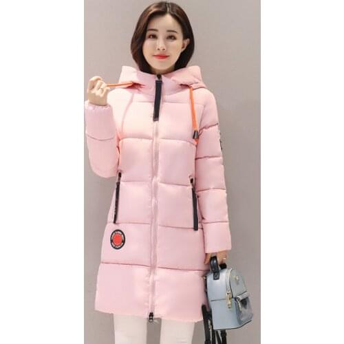 Padded Snow Wear Medium-Long 2021 Winter Jacket Women Thick Long Womens Parkas Hooded Female Outwear Coat Cotton