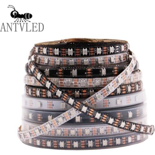 WS2812B WS2812 Led Strip,Individually Addressable Smart RGB Led Strip,Black/White PCB Waterproof IP30/65/67 1-5M DC5V