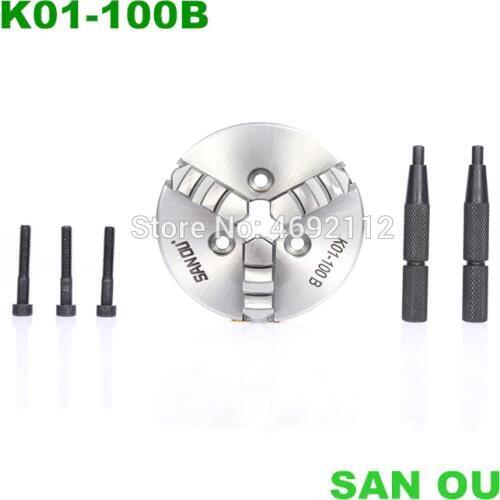 SANOU 100mm 4" LATHE Chuck 3 Jaw Manual Mini Self-Centering Reversable Chuck K01-100B Sanou for CNC