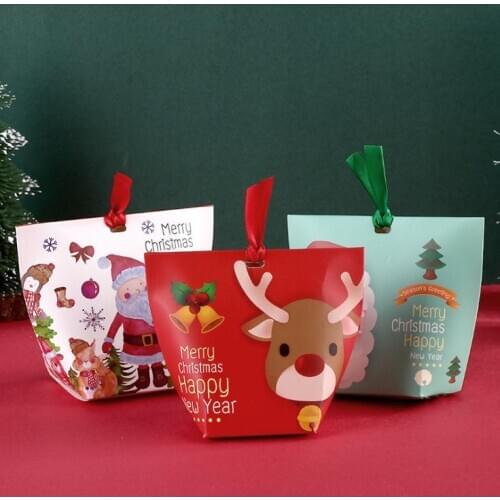 Christmas Candy Packaging Boxes Xmas Mini Santa Elk Lovely Gift Packaging Boxes Chocolate Baking Package Party Decoration SN3553