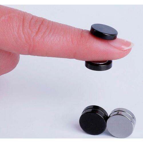 1Piece Punk Mens Strong Magnet Magnetic Ear Stud Set Non Piercing Earrings Fake Earrings Gift for Boyfriend Lover Jewelry