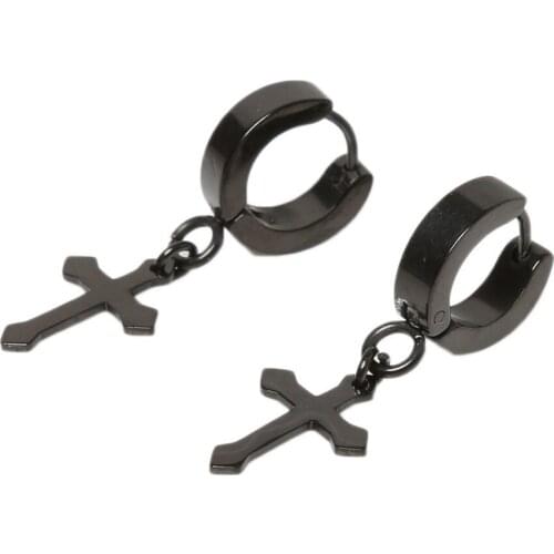1 Piece ! Fashion 4*9mm Cross Shaped Ear Stud Earrings Titanium Steel Ear Clip Ear Accessories