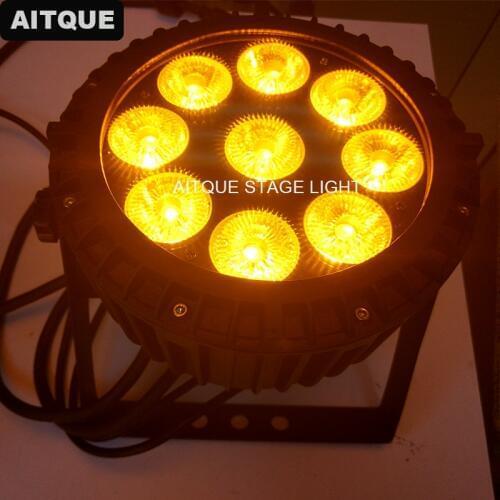 20lot Dj led spotlight outdoor par led waterproof 9x15w par 64 led par rgbwa flat par can wash light