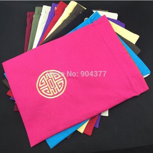 50pcs Embroidery Lucky Travel Storage Shoes Bag Dust Cover Portable Drawstring Cotton Linen Large Gift Packaging Pouches