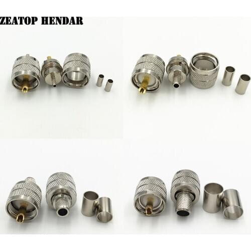 5Pcs Brass UHF PL-259 Male Plug Crimp RF Connector for RG316 RG58 RG5 5D-FB RG8 RG213 7D-FB Cable Wire Straight Jack