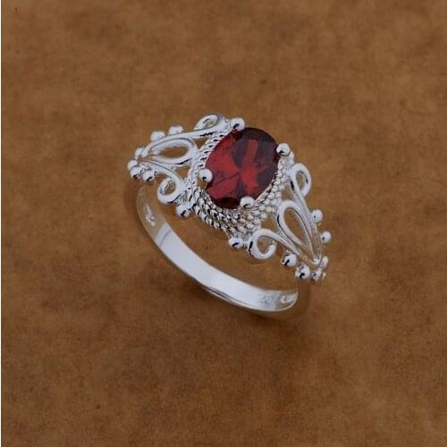 AR478 Hot silver plated Rings for women&men silver 925 jewelry fashion jewelry, silver plated/red stone /atoajkva avmajmta
