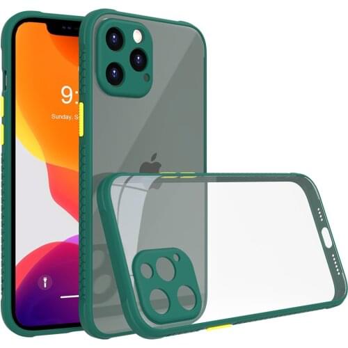 For Apple iphone 12 Pro Max Case Soft Silicone edge+Hard PC Transparent protective back cover case for iphone 11 12pro 12max