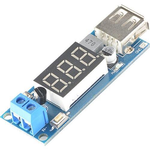 DC 4.5-40V To 5V 2A USB Charger LED Step-down Buck Converter Voltmeter Module Low Power