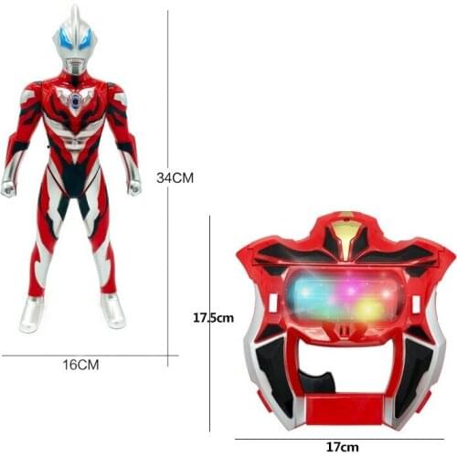 Altman Action Figure Ultraman Playset LED Light Music Weapons Ultraman Morpher Geed Deformation Summoner Children Toy 34CM