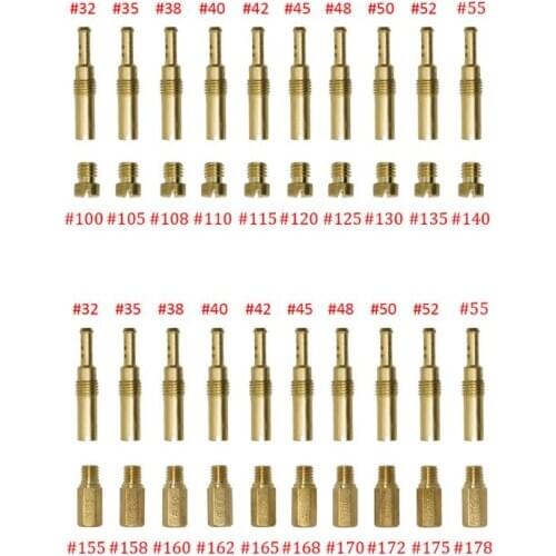 20 Pcs Carburetor Main Jet Kit with Slow Jet Set Replacement for GY6 CVK PWK PE Motorcycle Carburetor W91F