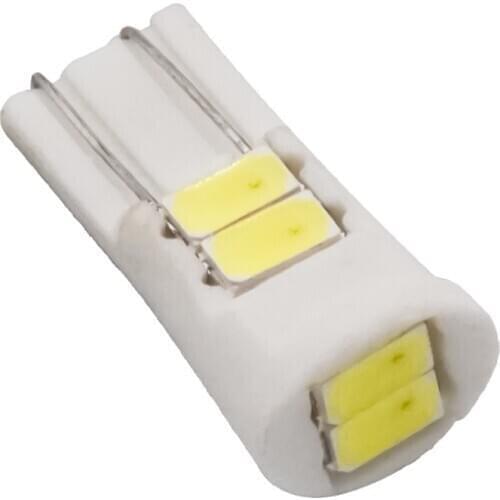 50pcs T10 LED W5W 194 168 Ceramic Car Reading Lamp Wedge Side Clearance Light Bulb License Plate Light 5630 6SMD White DC12V