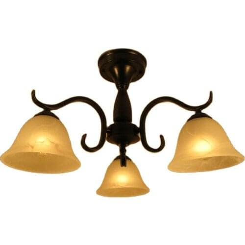 Brief Classic Iron Ceiling Light 3 Heads Glass Lampshade Ceiling Lamp for Dining Room Living Room Hot Sale glass iron lighting