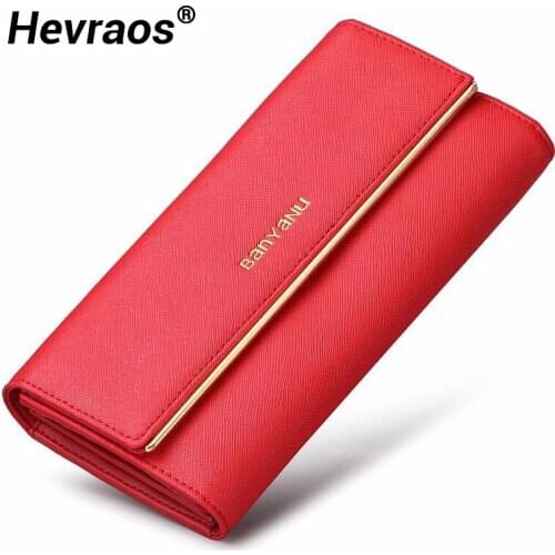 Womens High Quality Long Leather Wallet Card Holder Designer Clutch Bag Female Purses Portomonee Rfid Luxury Brand Coin Purse