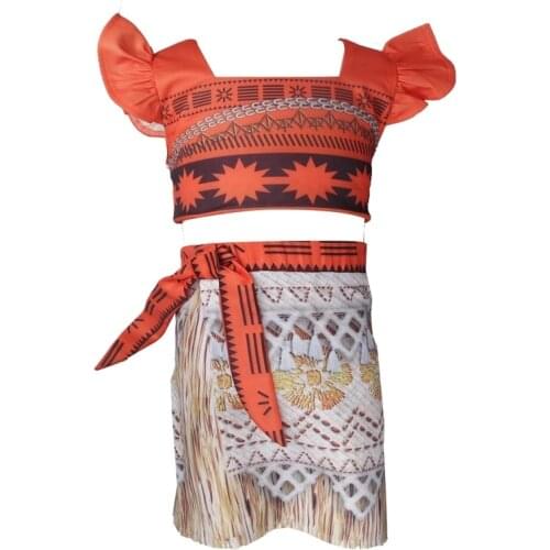 Baby Girl Moana Closplay Costume Princess Dress Halloween Costumes For Kids Party Dresses