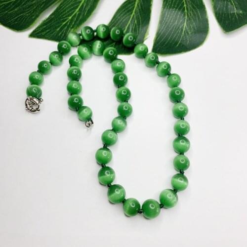 Fashion 10mm Multicolor Mexican Opal Round Necklace Beads Jewelry Making Stone Crystal Wholesale Price Short Chain 45cm B525