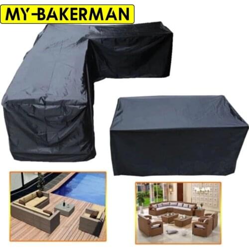 Outdoor V Shape L Shape Corner Garden Patio Waterproof Sofa Protective Set 12 sizes Garden Rattan Corner Furniture Cover