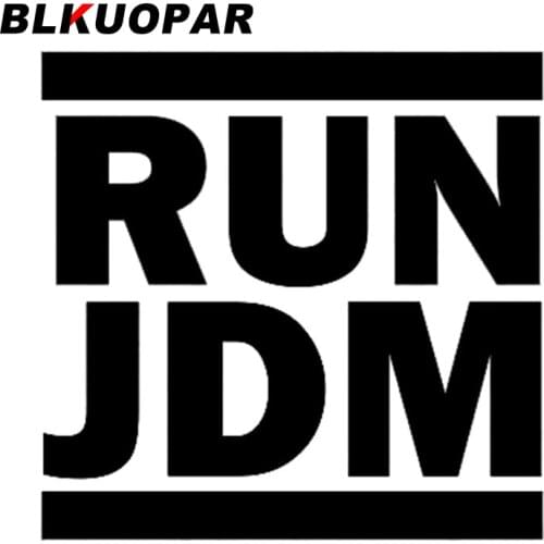 BLKUOPAR for RUN JDM Car Stickers Scratch-Proof Fashionable Decals Waterproof Sunscreen Motorcycle Helmet Decor Car Label