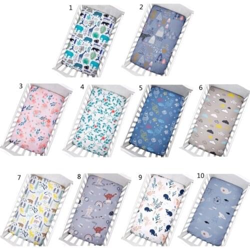 T5EC Newborn Baby Fitted Crib Sheet Infants Cot Mattress Cover Cartoon Printed Bed Sheet Soft Stretchy for Unisex Baby