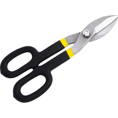 Tin Snip Flat Blade Straight Metal Shears for Cutting Metal Plates Industrial Tools (8 Inches)