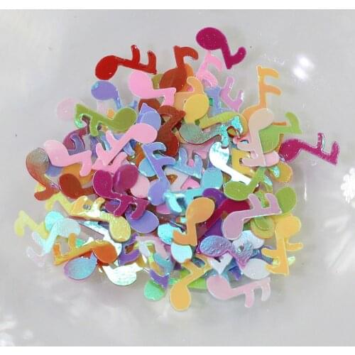 Wholesale Colorful Musical Note Shaped PVC Loose Sequins For Crafts Paillettes Nail Art manicure,wedding confetti, Kid Diy