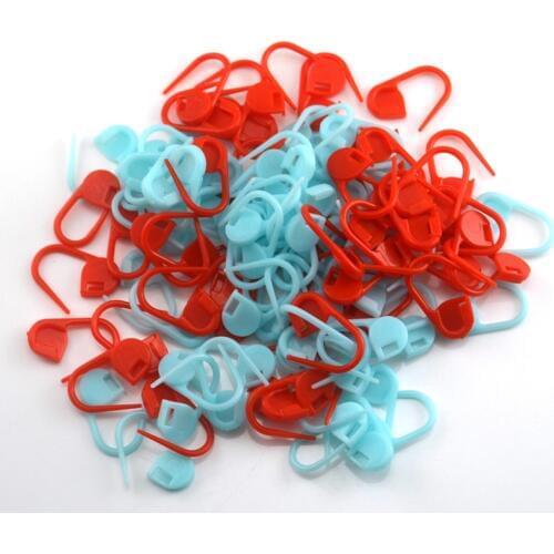 200PCs Mixed Plastic Needle Knitting Crochet Locking Stitch Markers Holders 22mmx10mm Free Shipping
