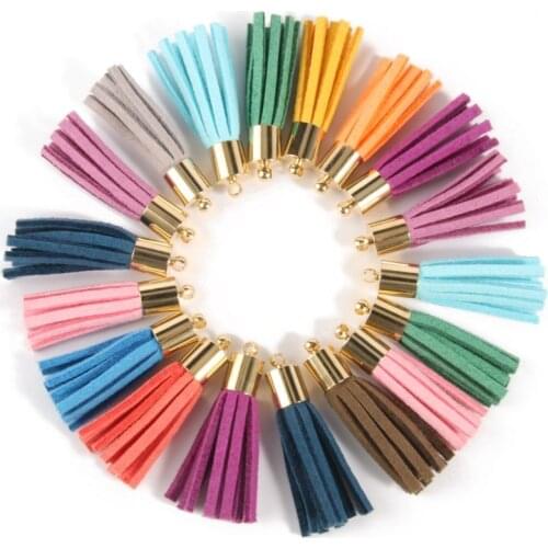 20Pcs 34mm Mixed Leather Tassel Pendants Jewelry Fringe Suede Tassel for Purl Macrame Vintage Keychain Straps DIY Accessories