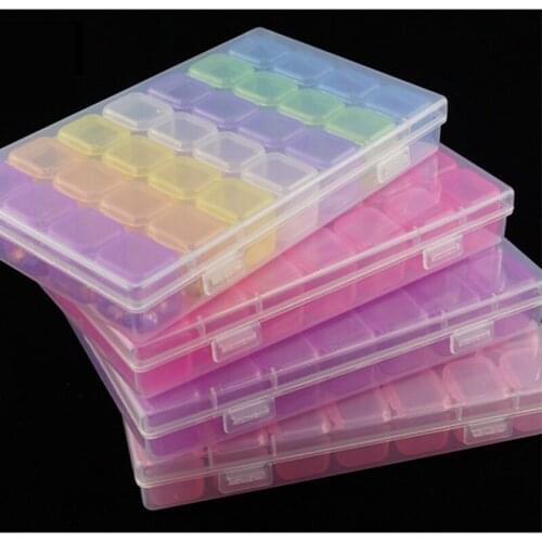 Transparent Plastic Jewelry Beads Storage Box Pill Holder Storage box Separate Mini Diamond Box Storage Box Jewelry Box