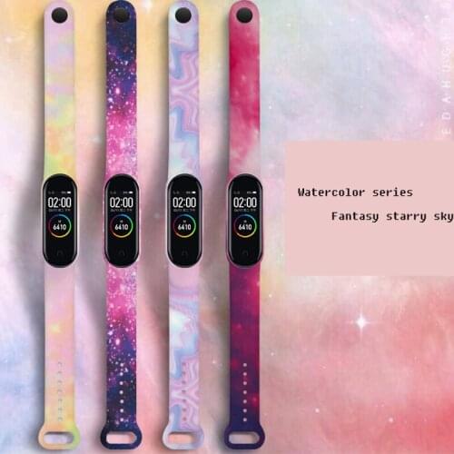 The New Color Straps for Xiaomi Mi Band3 4 5 6 printing Wristband Colorful Folwers Silicone Soft TPU Sport Bracelets bel