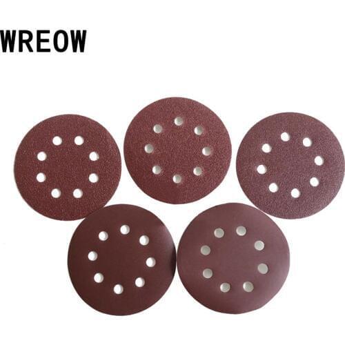 Aluminum oxide 10pcs 125mm 5 inch sanding discs sandpaper pad 8Hole Sanding Discs for Random Orbital Sander Polishing for glass