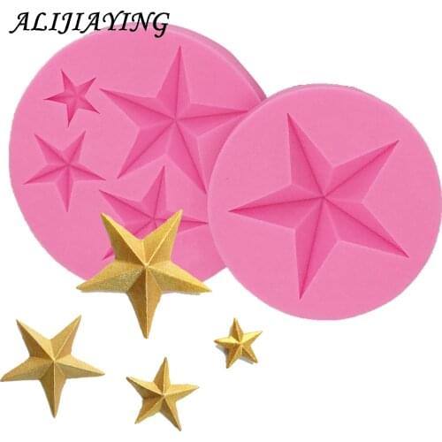 1Pcs Star shape Silicone Fondant Molds Baby birthday Holiday party Cake Decorating Tools Chocolate Moulds articles D0962