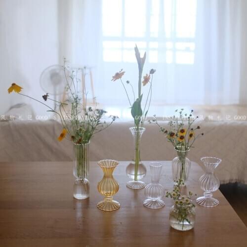 Glass Vase Transparent flower vase home decoration NordicTable Vases for flowers Hydroponic Ornament Flower Arrangement