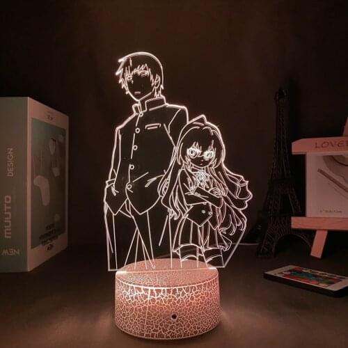 3D Lamp Anime TIGER DRAGON Led Panel Lights Manga Toradora Valentines Day Gift Lights Led For Decoration USB Light Dropshipping