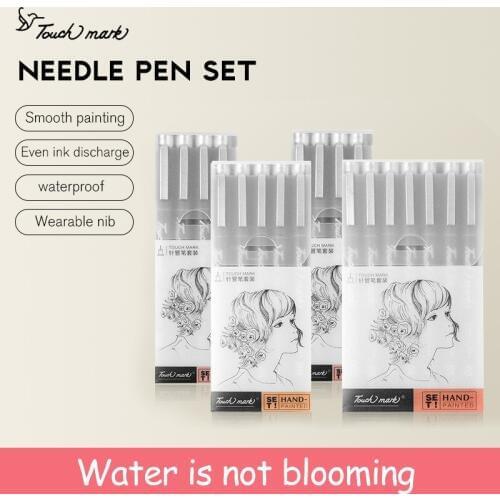 TOUCHMARK Waterproof Needle Pen Cartoon Comic Design Sketch Needle For Drawing Pigma Micron Liner Brush Hook Line Gel Pen