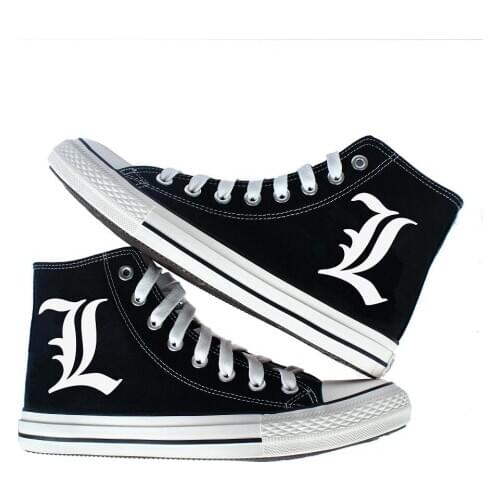Unisex Anime DEATH NOTE Yagami Light kira L Misa Amane Casual Ankle Canvas Shoes Preppy Student plimsolls duck shoes Sneakers