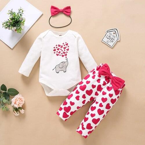 Spring Baby Clothes For Girls 12 Month Baby Girl Clothes Long Sleeve Letters Print Long Top Pants Headband 3pcs Outfits Set