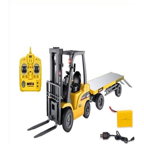 1/10 scale 10 channels 2.4GHz Huina 1576 BIG Remote Control Forklift With Flatbed Truck For 8-Years-Olds from US/CANADA/EU/AU