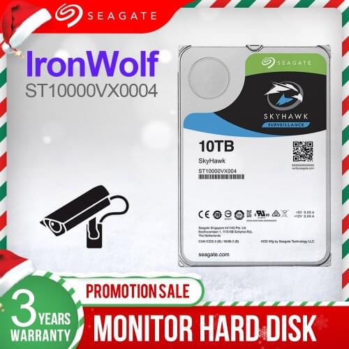 Seagate 10TB Video Internal Hard Disk Drive 7200RPM SATA 6Gb/s 3.5inch 256MB Cache HDD For Security ST10000VX0004