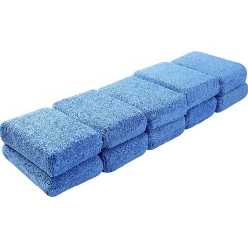 Wax Applicator Pads - Pack 0f 10 Car Detailing Sponges Washable Soft Foam Application Pads For Polish (Blue)