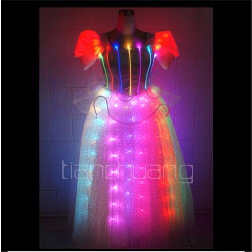 TC-41 Full colorProgrammable dance dress led costumes ballroom singer wears stage show clothing disco wedding colorful lighting