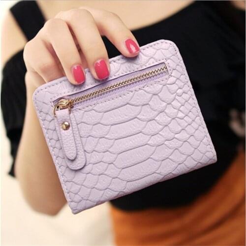 1Pcs Mini Female Purse Lovely Purse Clutch with Zipper Card Holder Handbag Bag Fashion Women Wallets Short Small Bag 6 Colors