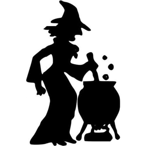 10.2cm*15.9cm Happy Witch Funny Vinyl Car-styling Decal Car Sticker Black/Silver Accessories S6-3935