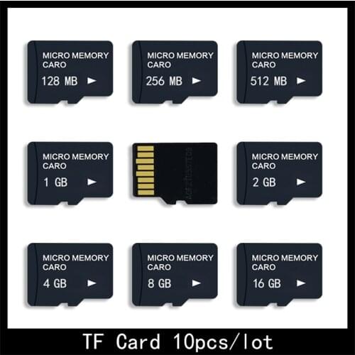10pcs/lot 16GB 8GB 4G 2GB 1GB 512MB 256MB 128MB TF Card TF miniature Memory Card Secure Digital Trans-flash Card small capacity