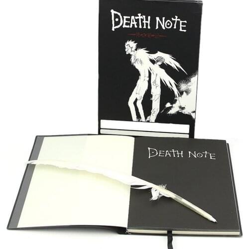2 Sets/Lots Death Note Action figure Death Note L 21*15cm Cosplay Notebook & Feather Pen Book Writing Journal death note book